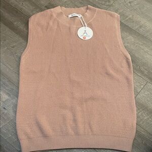 Anagress Sleeveless Crewneck Sweater in Soft Tan